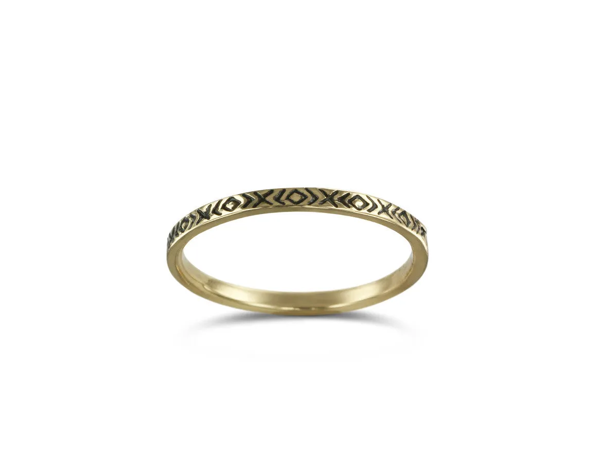 Patterned Stacking Ring - Bronze