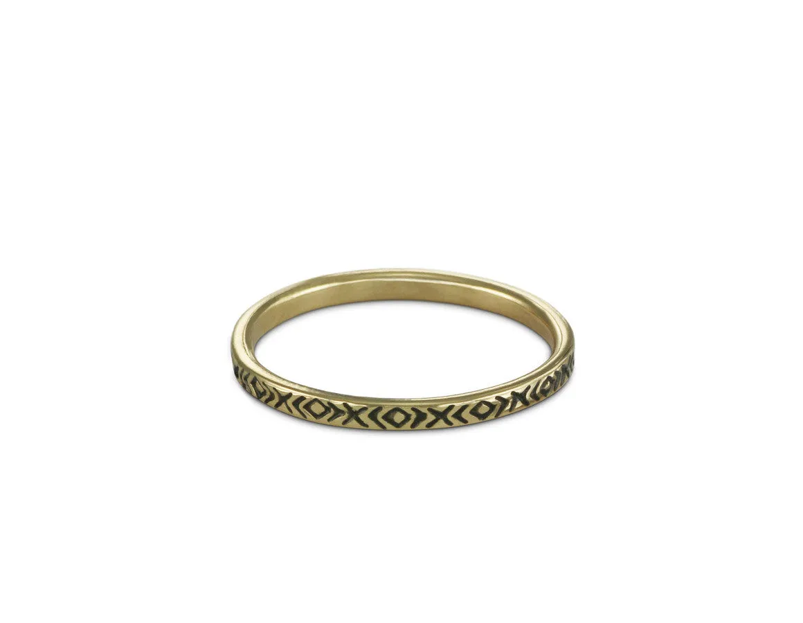 Patterned Stacking Ring - Bronze