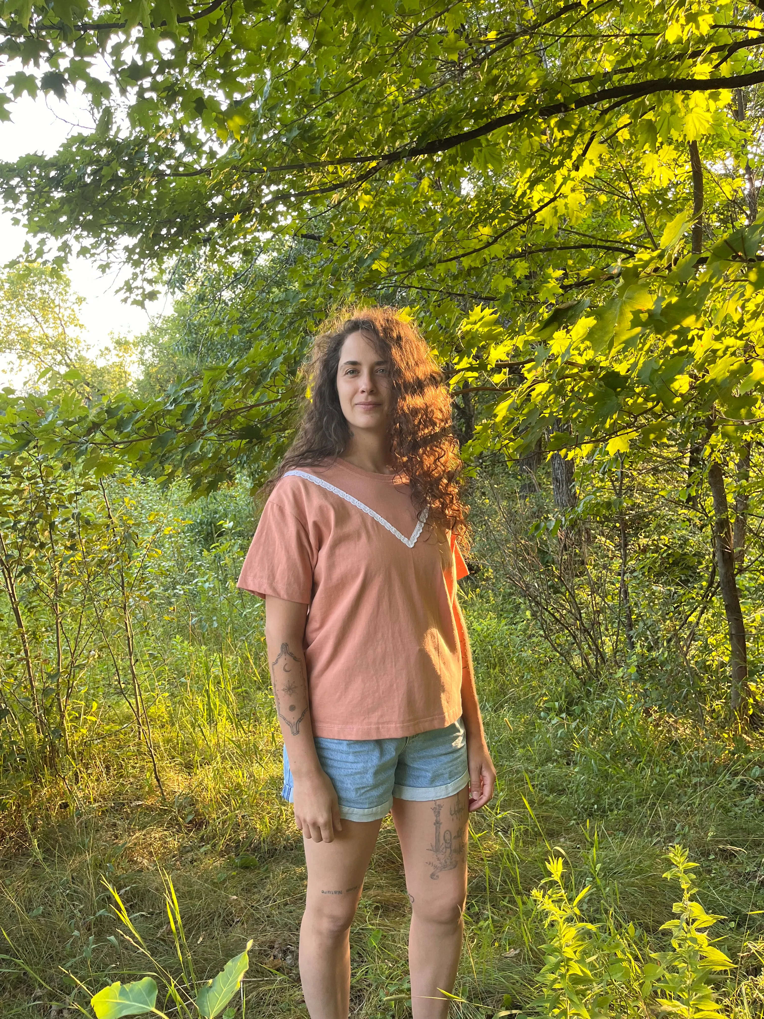 Peachy loose fit tee in heavy cotton