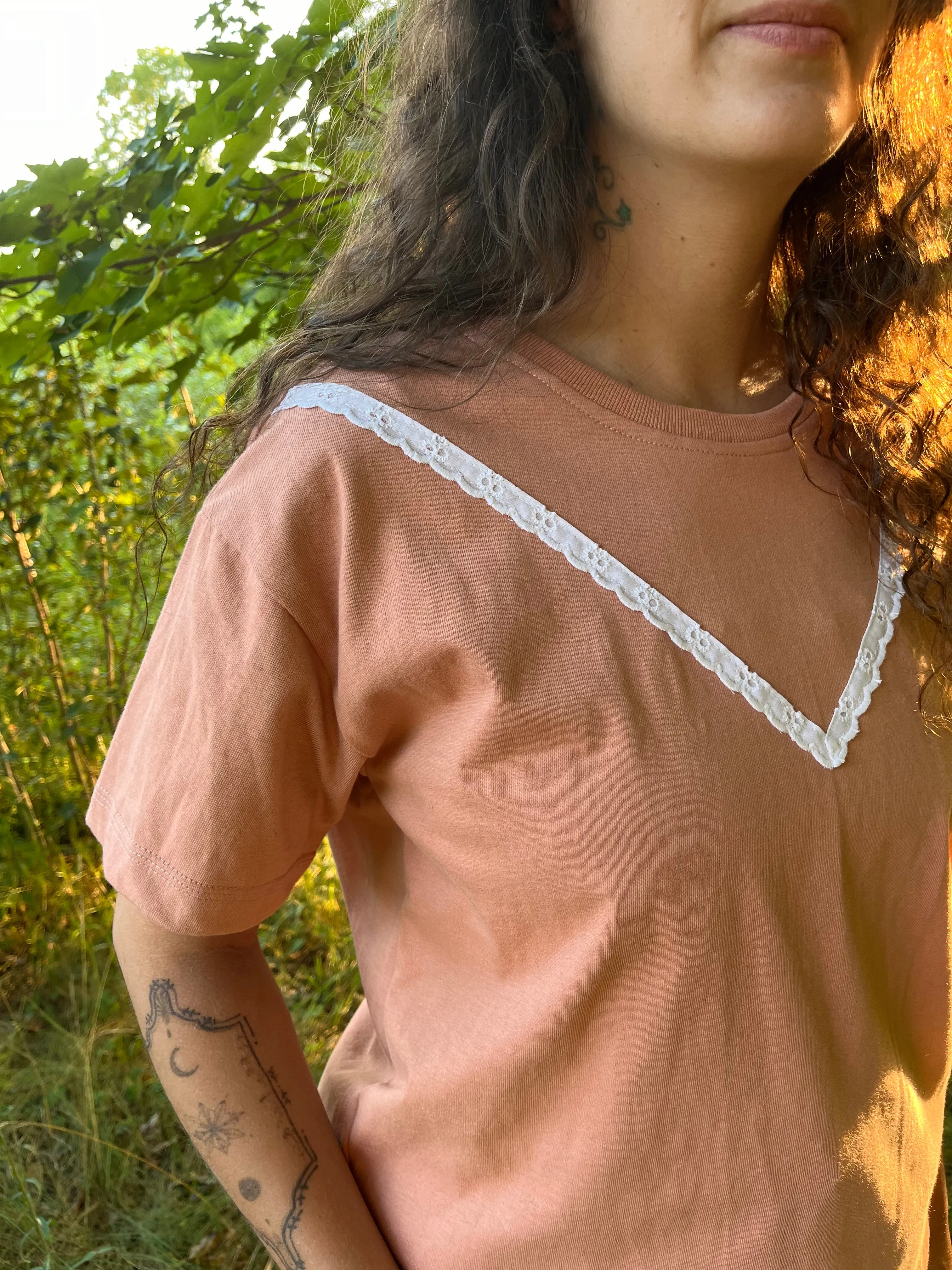 Peachy loose fit tee in heavy cotton