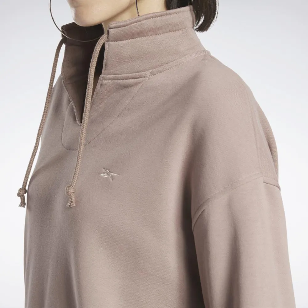 Reebok Apparel Women Reebok Classics Cotton French Terry Sweatshirt TAUPE