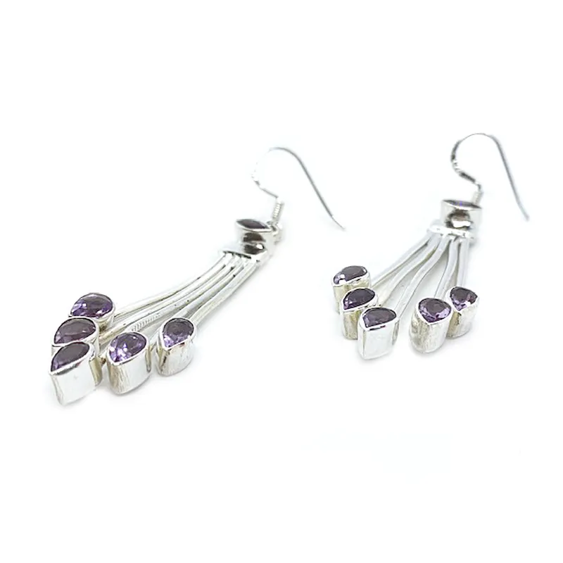 Sitara Amethyst Handmade Bohemian Earrings