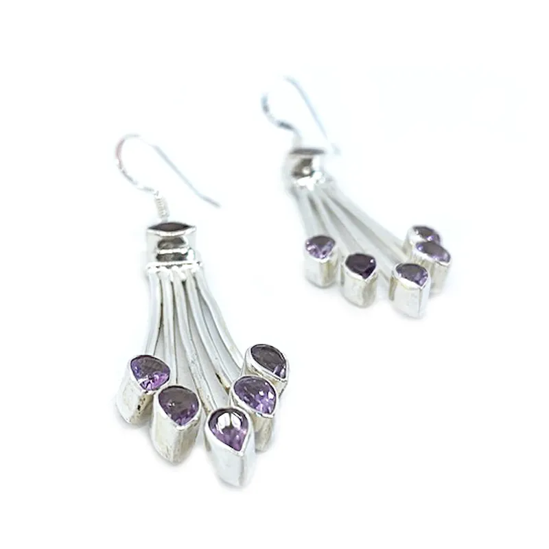 Sitara Amethyst Handmade Bohemian Earrings