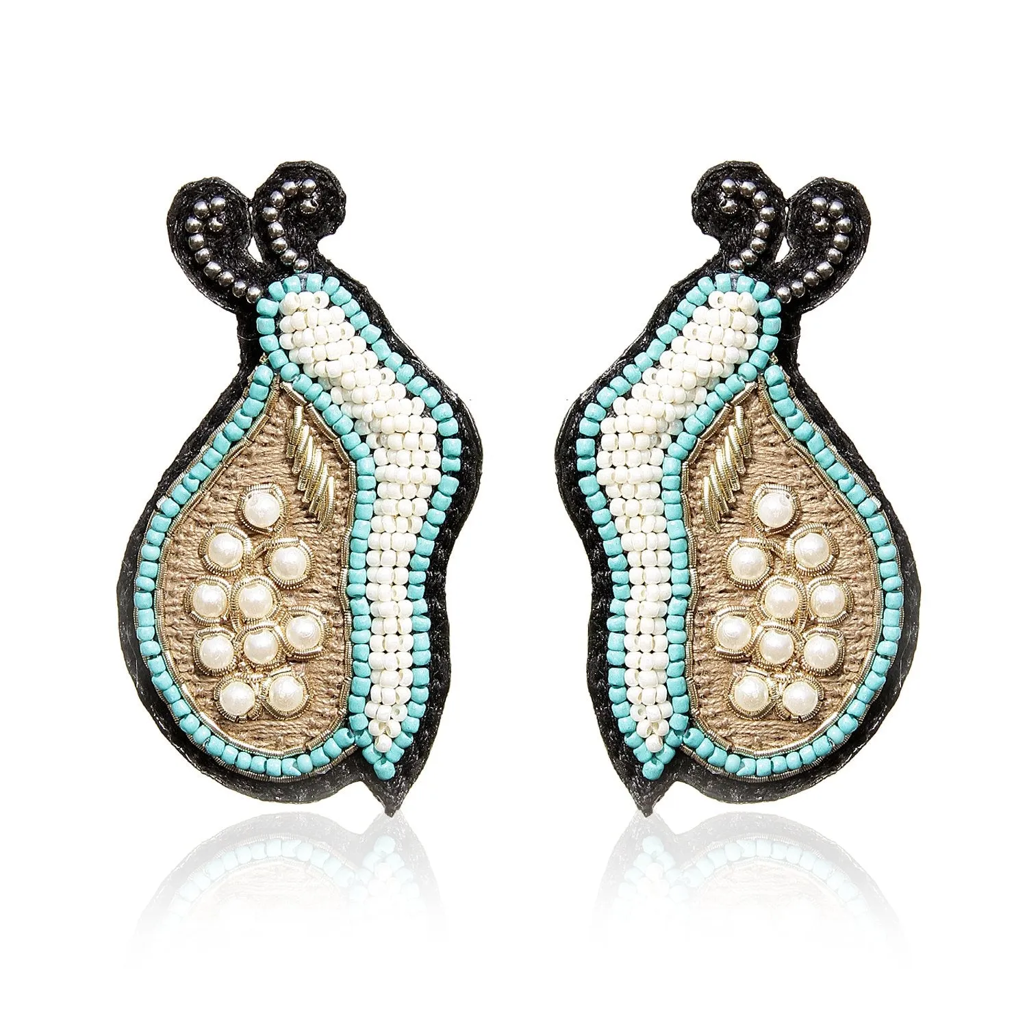 Snail Embroidered Earring