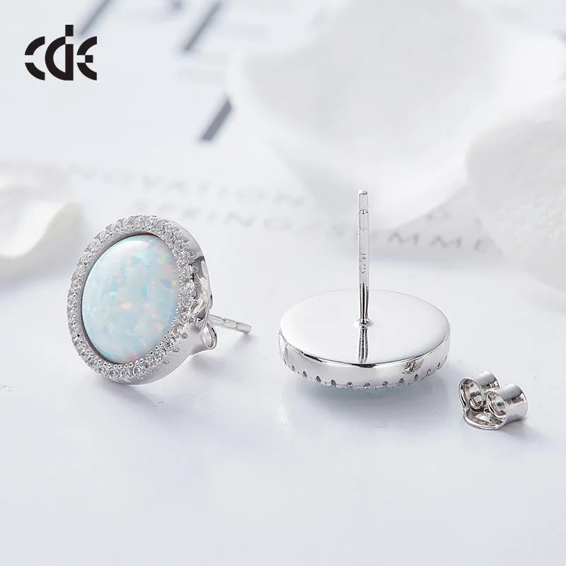 Sterling silver elegant white Opal earring