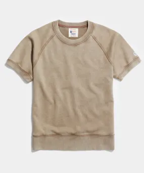 Sun-Faded Midweight Short Sleeve Sweatshirt in Toasted Almond