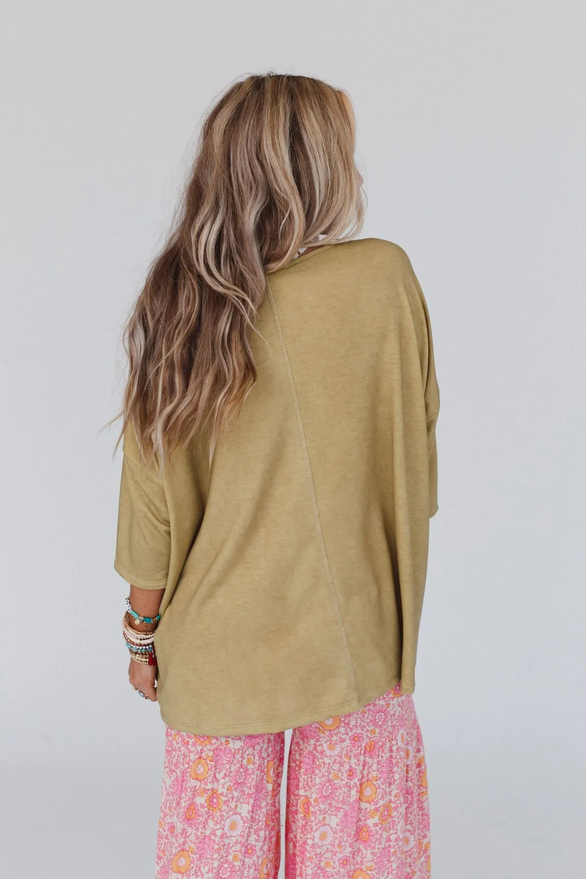 Sunday Stroll Oversized Tee - Mustard