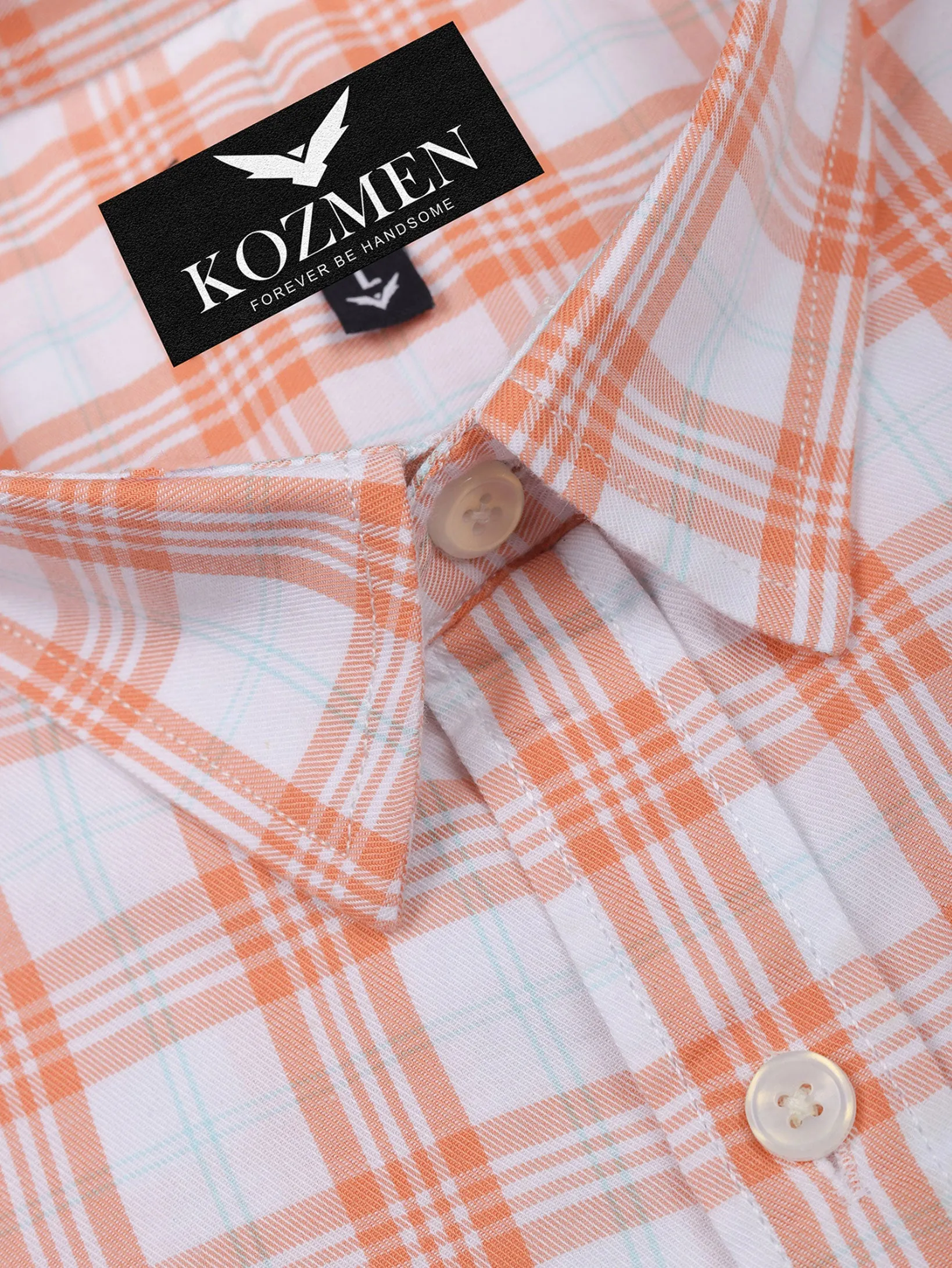 Tartan Plaid Orange Luxury Check Shirt