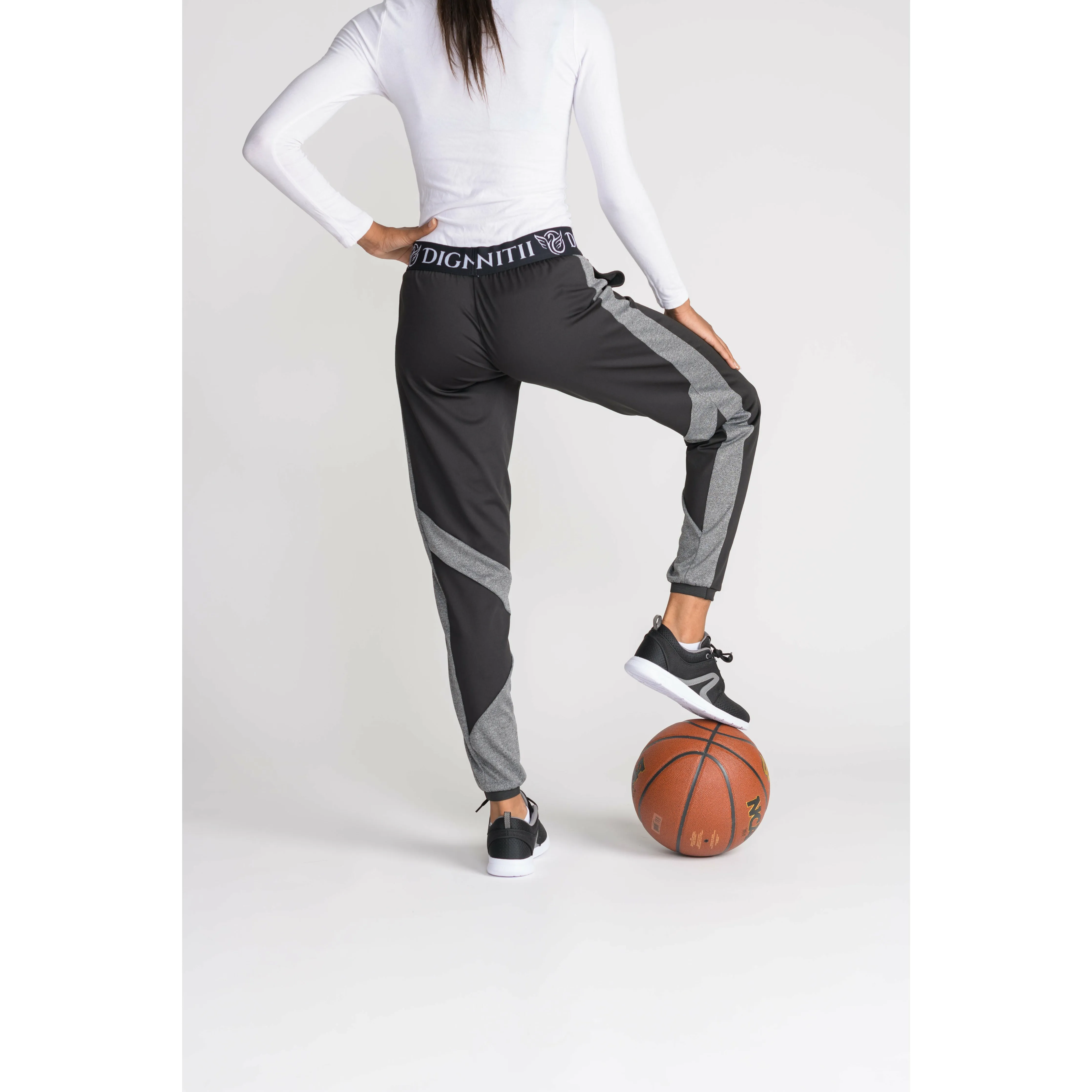 Tech Loose Leggings - Black & Grey Mesh