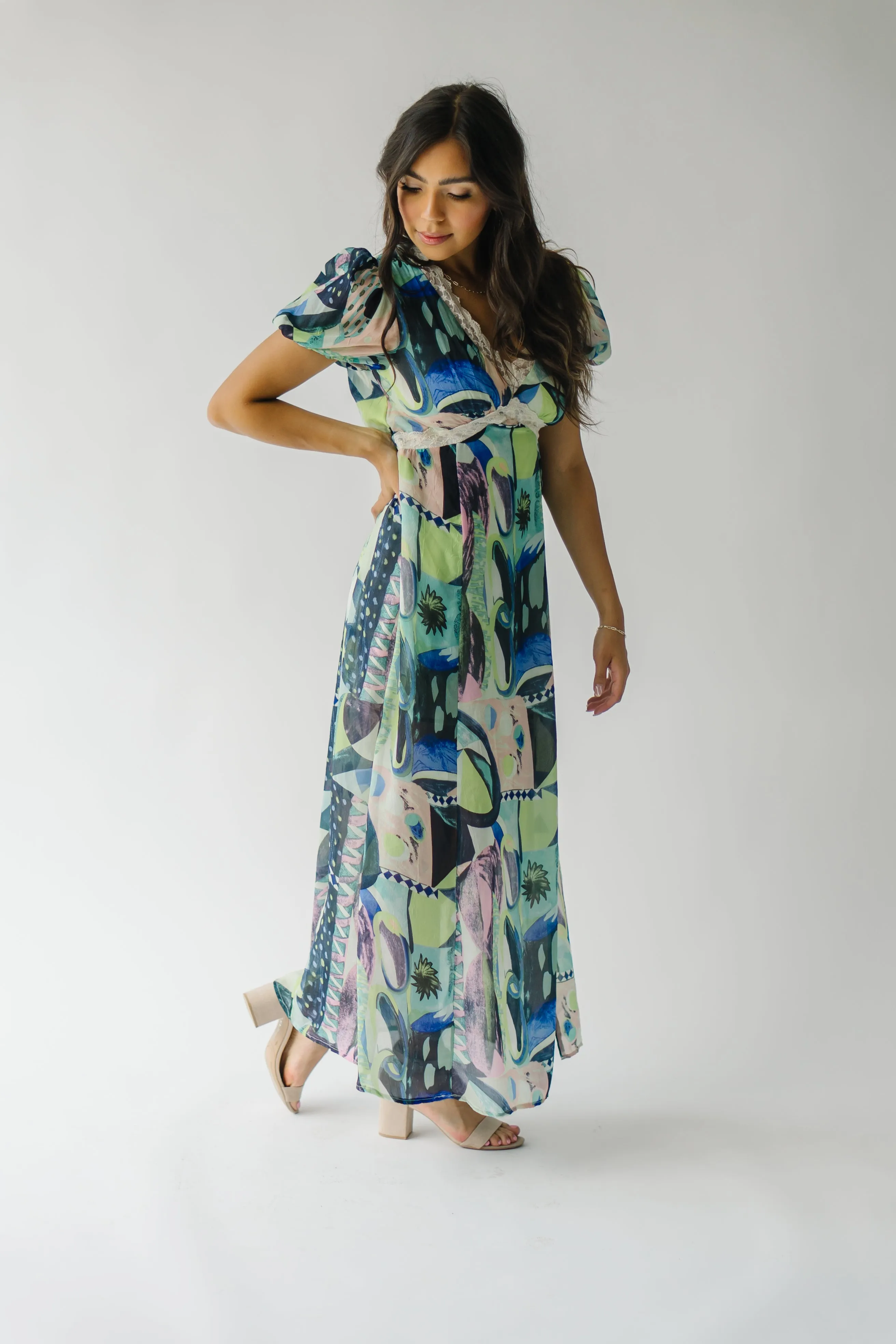 The Ashwin Patterned Maxi Dress in Multi