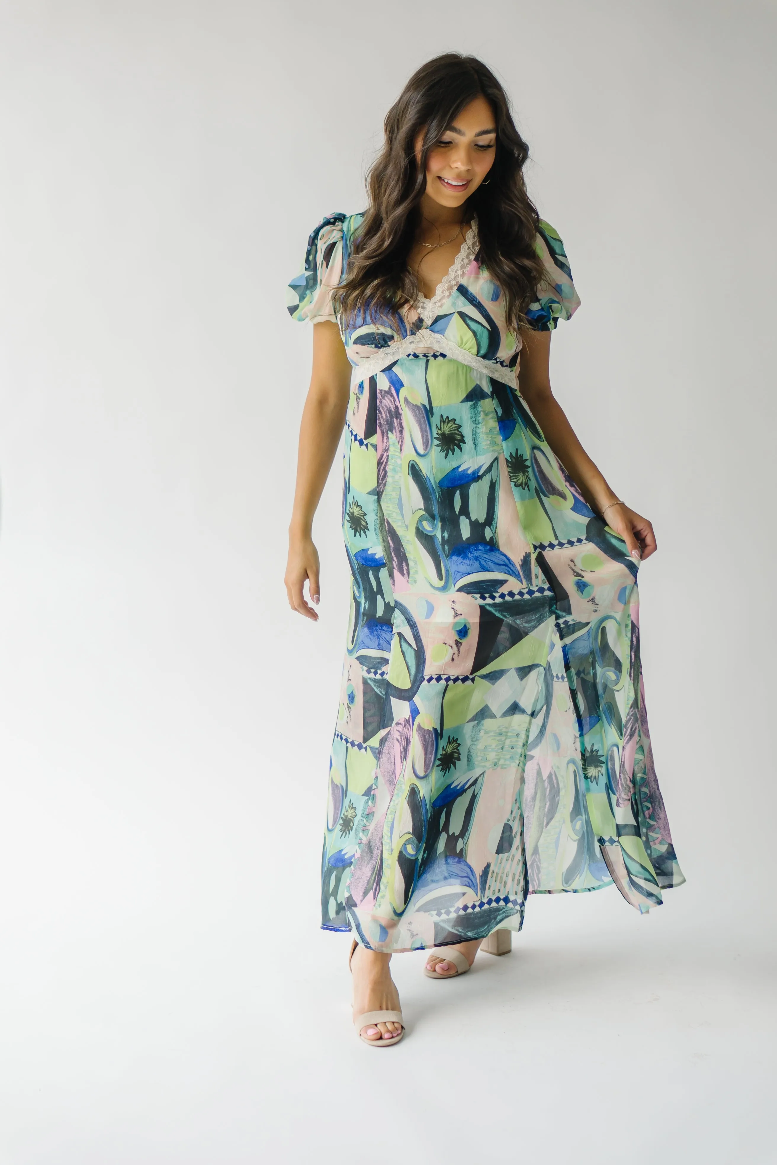 The Ashwin Patterned Maxi Dress in Multi