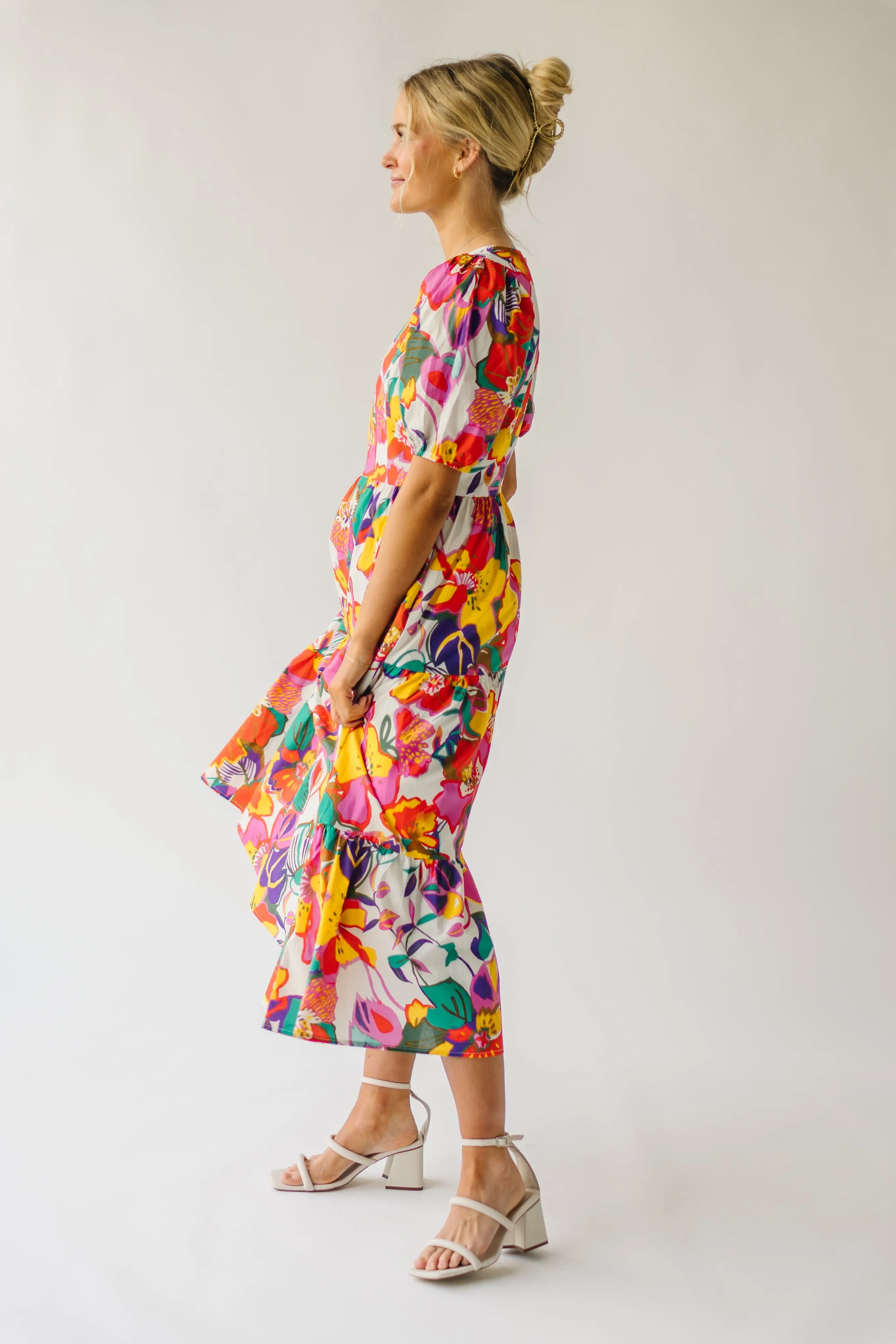 The Ballinger Patterned Midi Dress in Multi