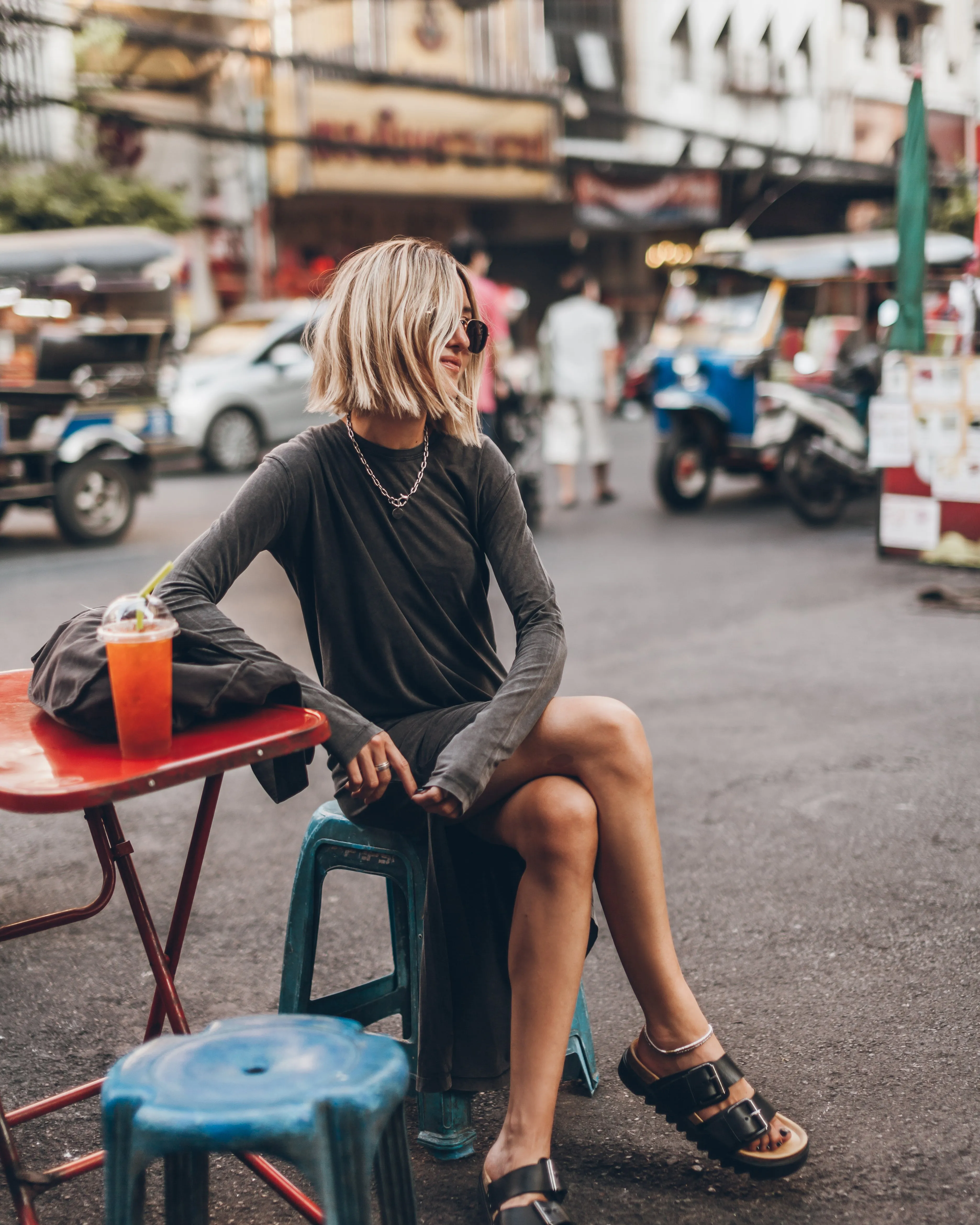 The Dark Faded Longsleeve Dress