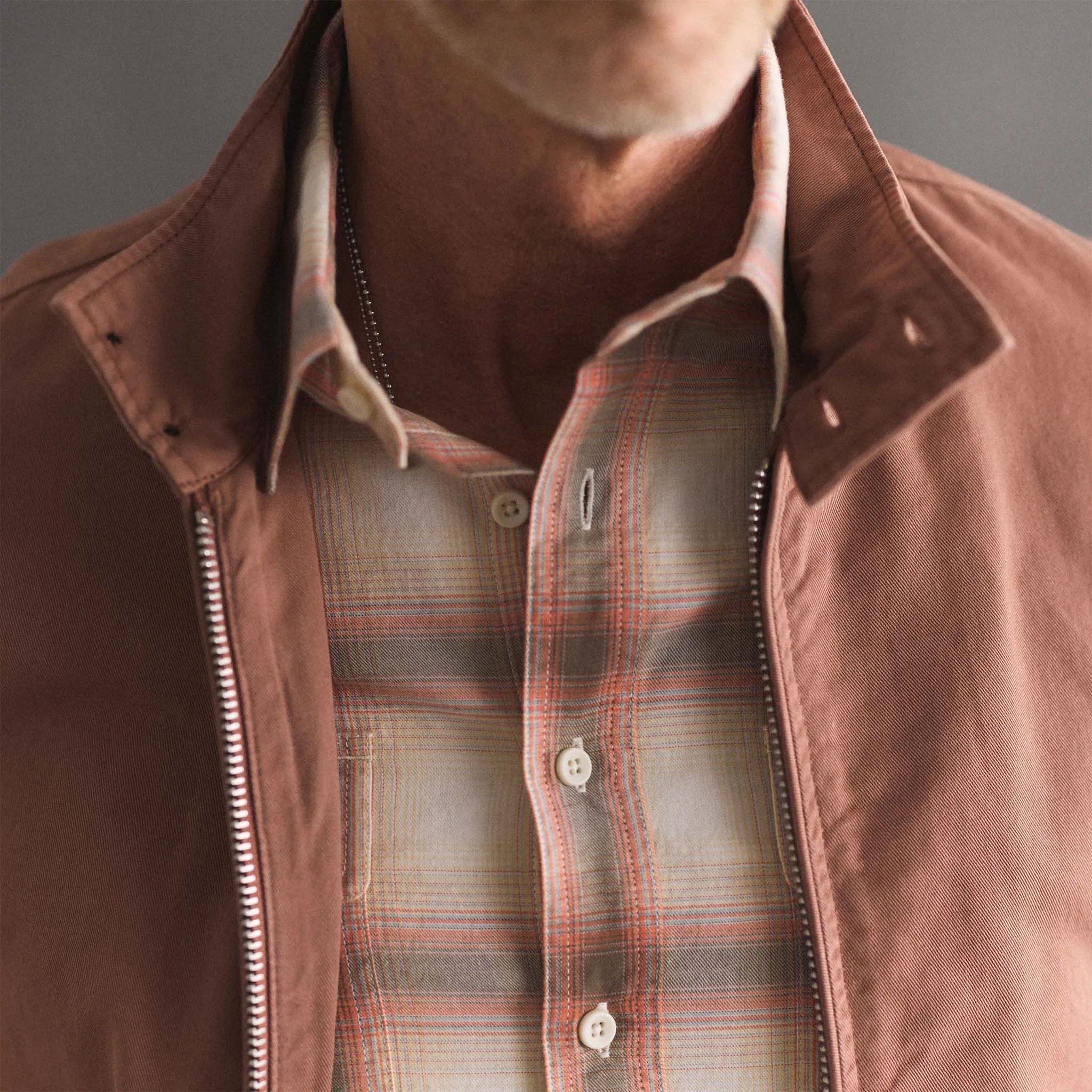 The Flint Jacket in Faded Brick Foundation Twill