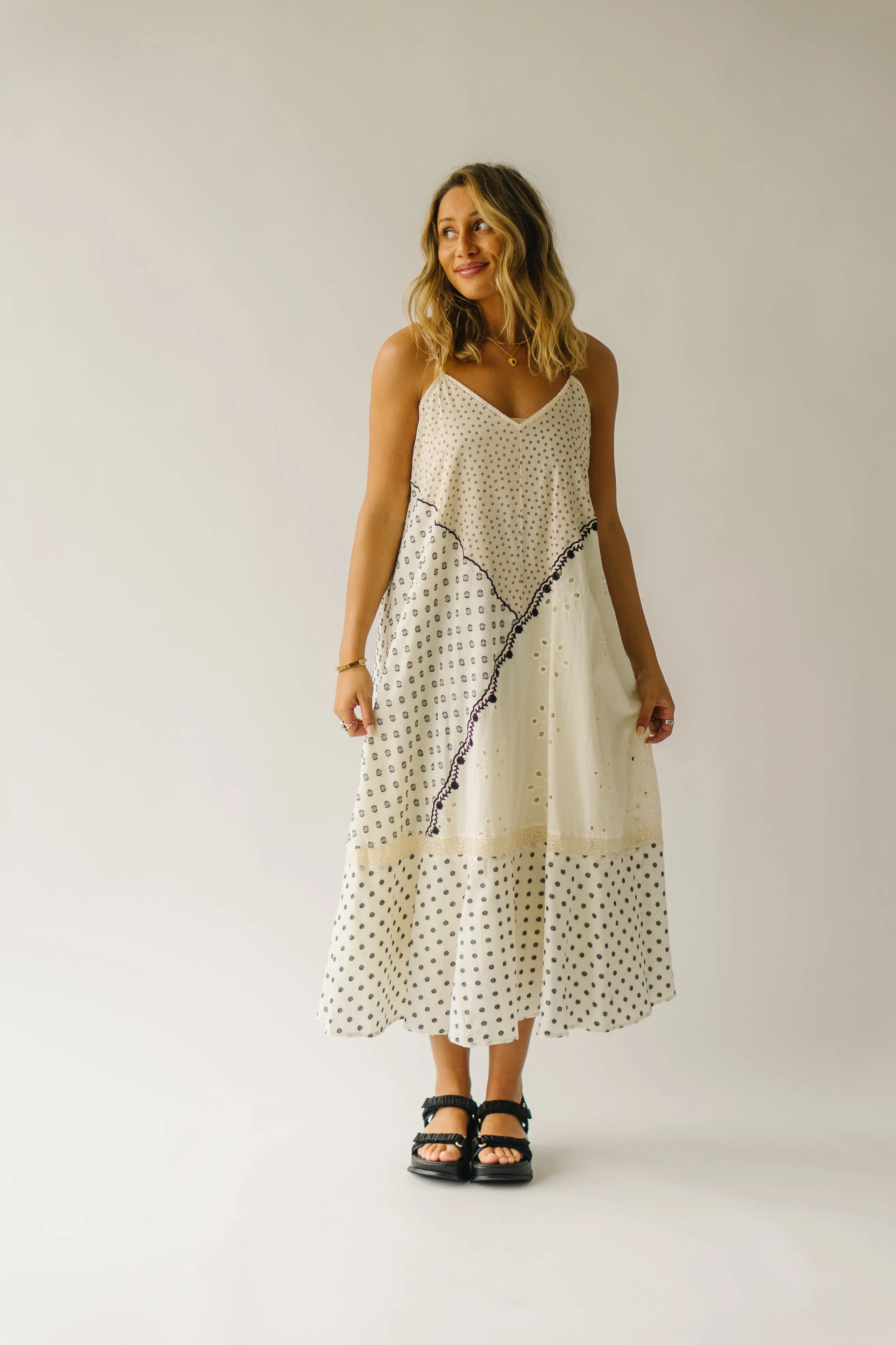 The Hurley Patterned Tank Dress in Cream