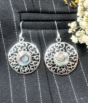 The Patterned Sea-shell Silver Earrings