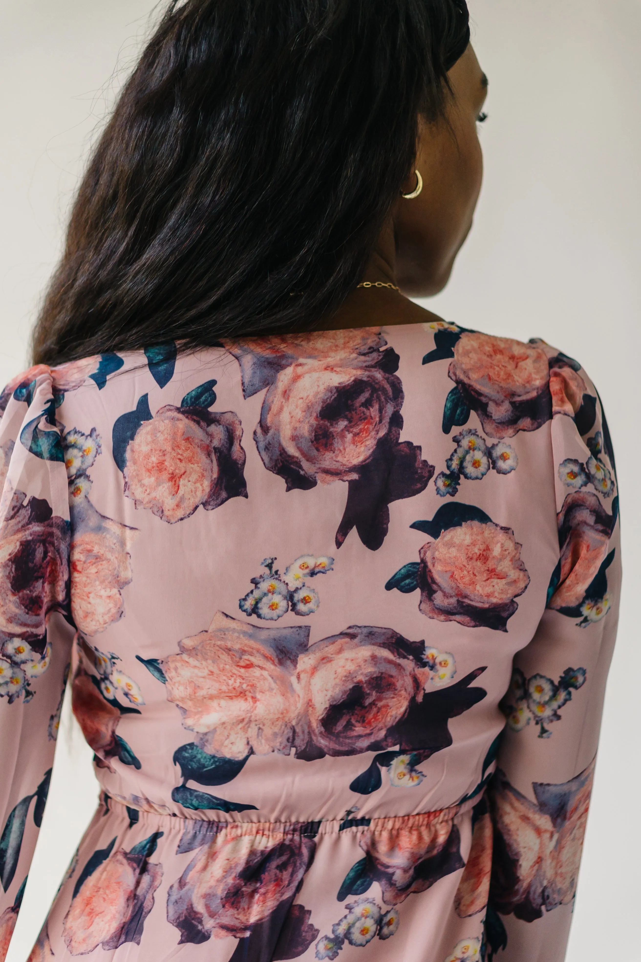 The Vienna Floral Patterned Dress in Rose