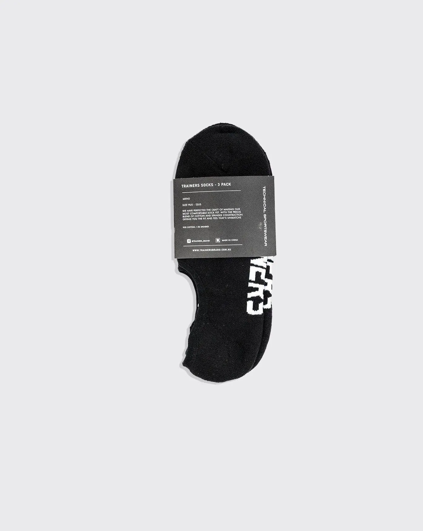 trainers no show 3 pack sock