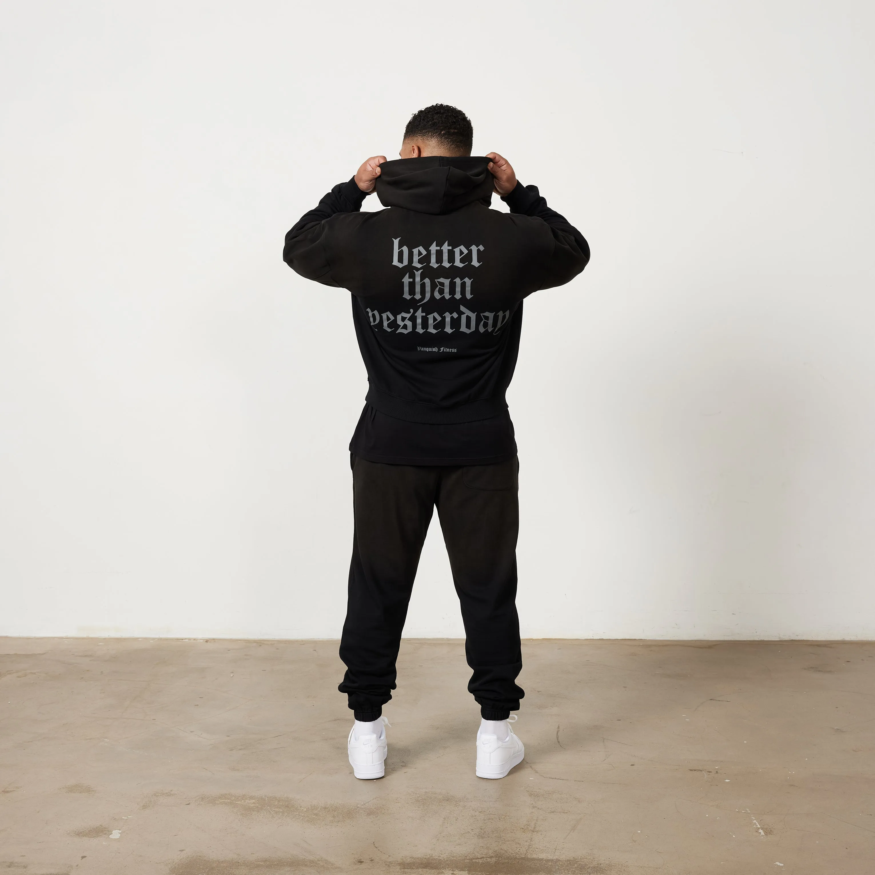 Vanquish Sun-faded Black Oversized Pullover Hoodie