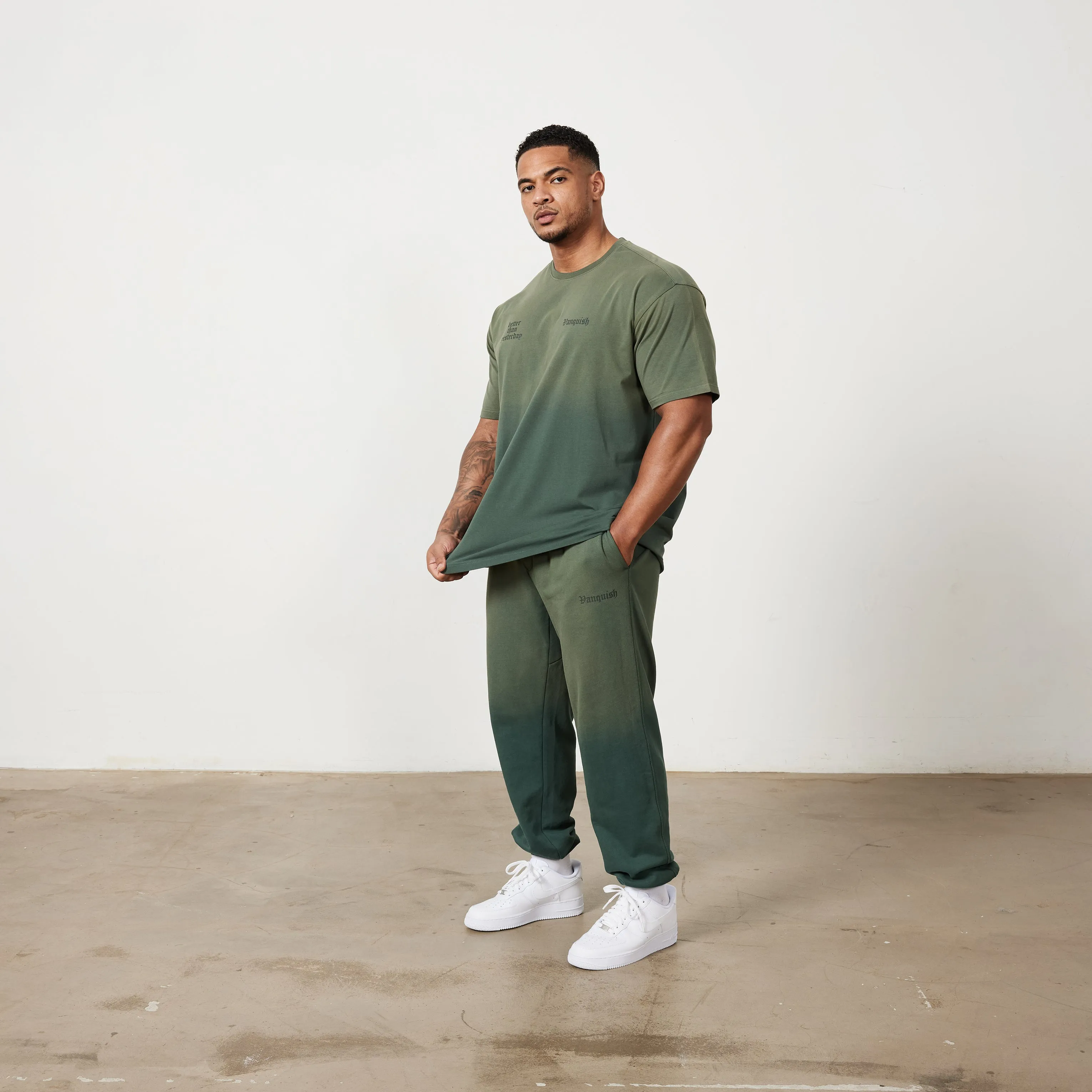 Vanquish Sun-faded Green Oversized Sweatpants