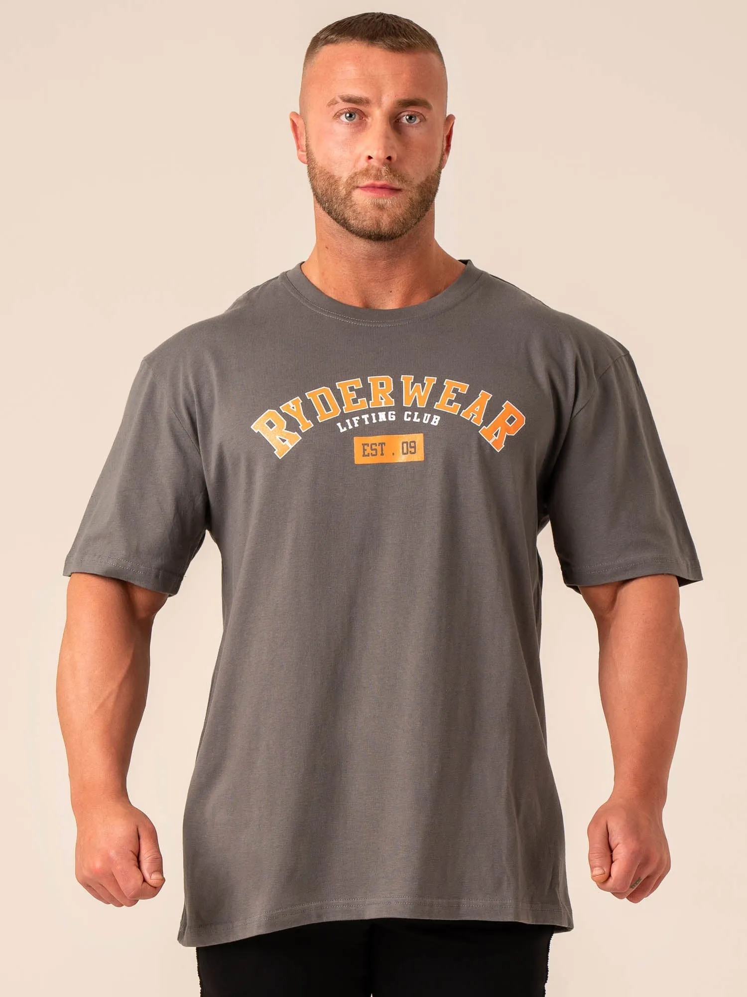 Varsity Oversized T-Shirt - Charcoal