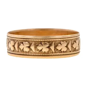 Victorian Patterned Rose Gold Band, Size 8 1/4