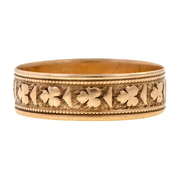 Victorian Patterned Rose Gold Band, Size 8 1/4