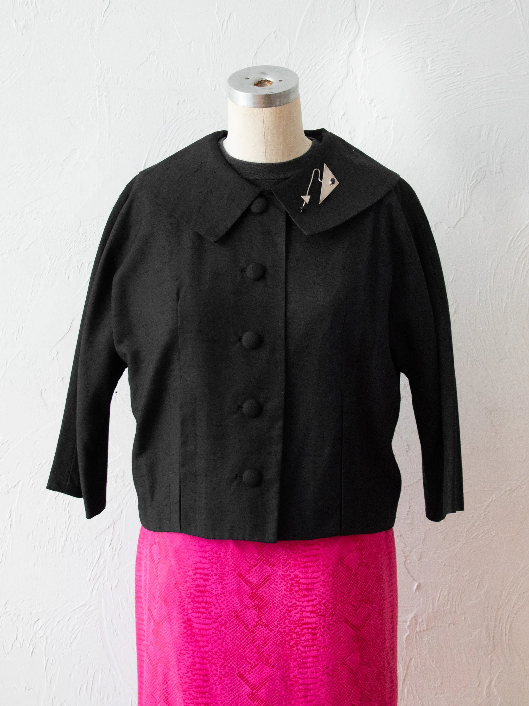 Vintage Handmade Black Cropped Jacket M/L