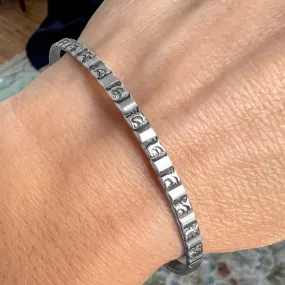 Vintage Silver Patterned Bangle Bracelet