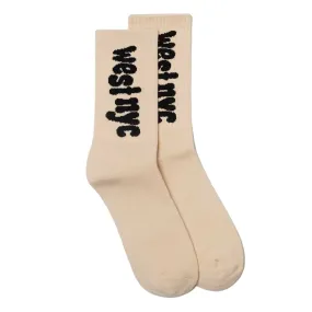 West NYC Funky Spellout Sock Sail/Black